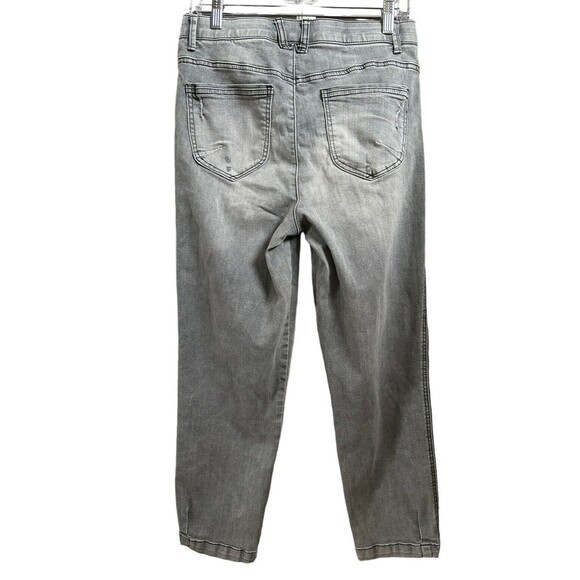 Democracy Jeans Women's Ab Solution Cropped Gray Denim Distressed Size 6 - Picture 2 of 6